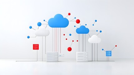 Hosting Infrastructure Icon Representing Cloud Based Server Communication for Digital Technology and Online Services