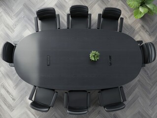 Naklejka premium Conference Table Top View.