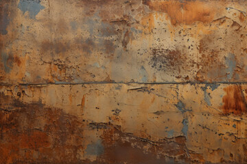 Processed collage of orange rust metal surface texture. Background for banner, backdrop or texture