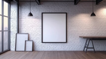 Mockup White Brick Wall.