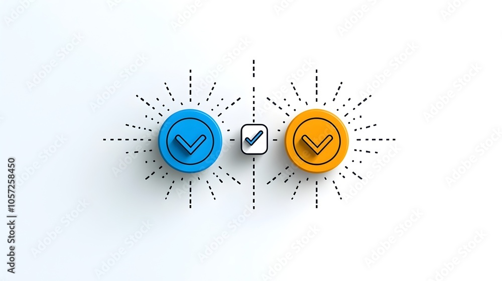 Leinwandbilder Flat and bold two color icon design with a cursor or pointer clicking on a target symbol representing precise selection choice and focus for user interface web and digital technology concepts
