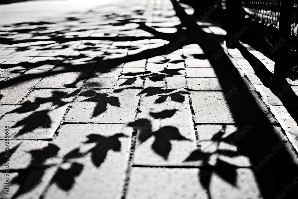 Poster tree leaf shadow the intricate lace like pattern of leaves on a