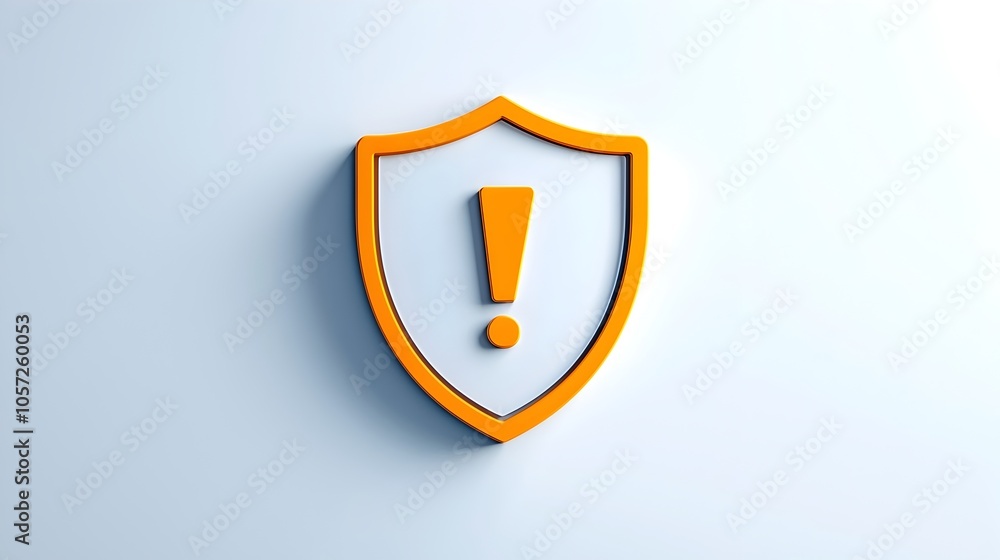 Poster Pixel Perfect Line Icon of a Shield with an Exclamation Mark Symbolizing Risk Warning for User Interface Web Design and Graphic Elements