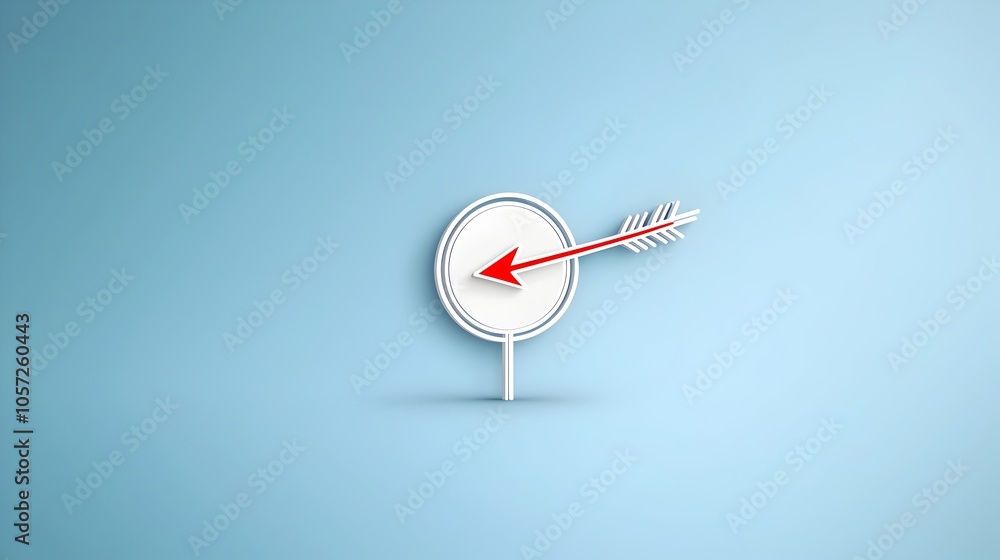 Poster Line icon depicting a target icon with an arrow missing it symbolizing the concept of potential risk challenge or obstacle in business strategy and decision making