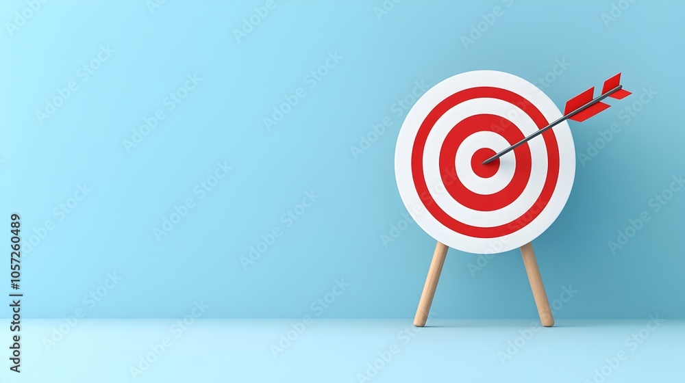 Poster minimalist pixel perfect 64x64 line icon depicting a target symbol with an arrow missing the center 