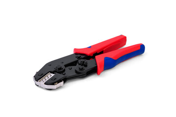 Ferrule crimping tool isolated on white background.
