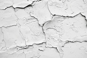 Obraz premium Photo of Rough peeled white plaster wall. Background texture for backdrops or mapping
