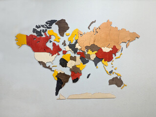 Colorful political world map with countries on the wall © Александра Замулина