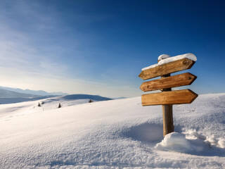 plain sign in the snow
