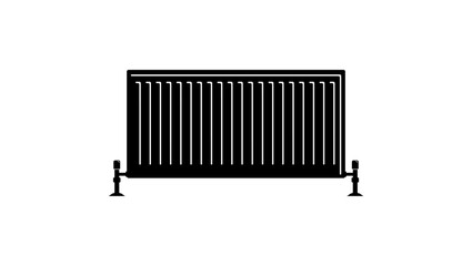 heating radiator, black isolated silhouette