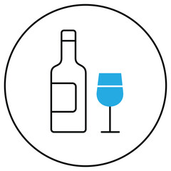 Prohibited Drinking Alcohol-Free Wine VEctor Icon Design