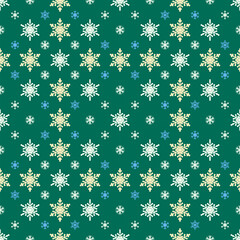 Christmas snowflakes seamless pattern for winter holidays