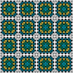 Pattern with crochet granny square with flowers wallpaper handmade decorative art design print	