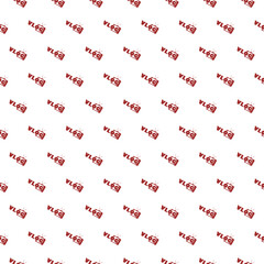 Vlog icon logo pattern seamless isolated on white background