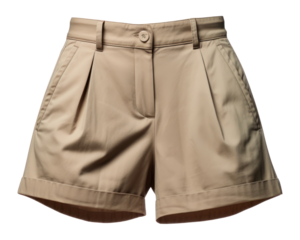 PNG Woman khaki shorts white background underpants miniskirt.