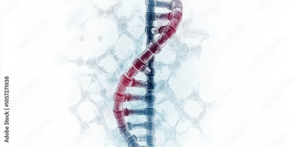 Poster abstract dna structure with biological elements