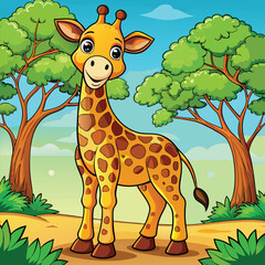 Fototapeta premium giraffe vector illustration