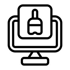 Computer Line Icon
