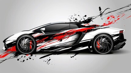 Car wrapping on a white background