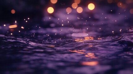 Soft purple bokeh lights on dark, gentle and atmospheric