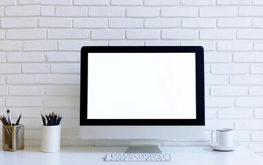Fototapeta premium White Desk Mockup.