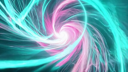 Swirling pink and turquoise light energy vortex