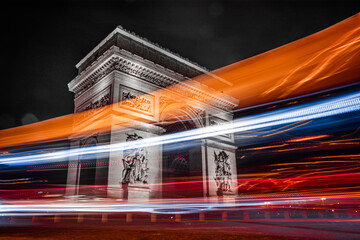 night landscape of the Arc de triumph