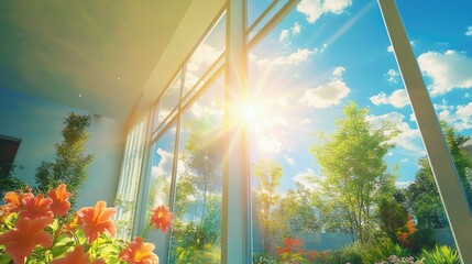 Contemporary Luxury Interior with Vibrant Garden View