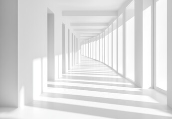 White Corridor with Windows.