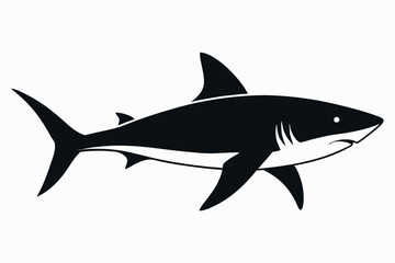 Colorful African Shark Silhouette Vector on White Background