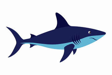 Colorful African Shark Silhouette Vector on White Background