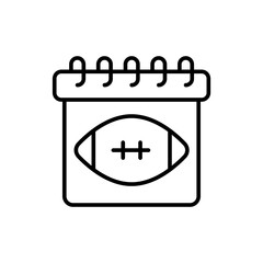 Rugby schedule outline icons, minimalist vector illustration ,simple transparent graphic element .Isolated on white background