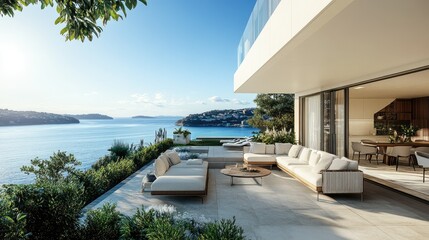 Fototapeta premium Modern Two-Storey Home with Chic Outdoor Space