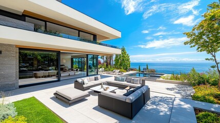 Fototapeta premium Modern Chic Two-Storey Home by the Water