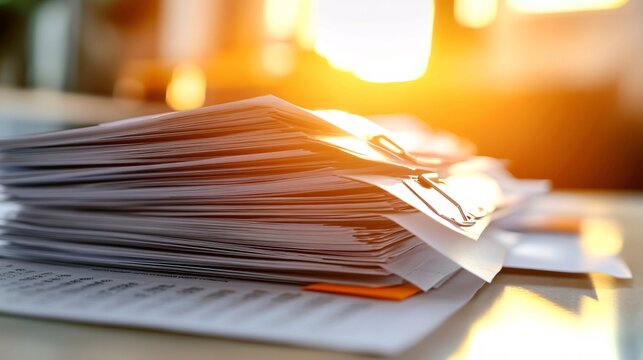 Stack of Property Loan Papers with Interest Rate