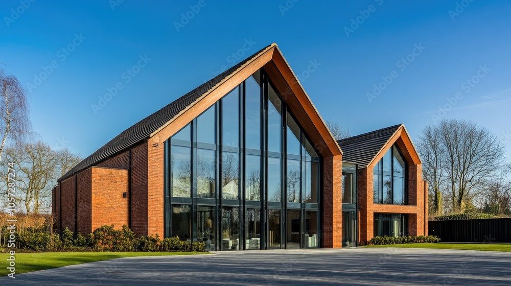 Poster modern newly built property with stunning architecture