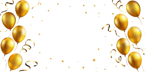 Gold balloons and glitter background  © fromage