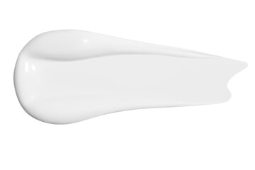 Smear of white cream on an empty background. Skincare product, smooth and soft texture.
