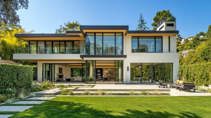 Fototapeta premium Modern Luxury Home with Elegant Design and Sleek Lines