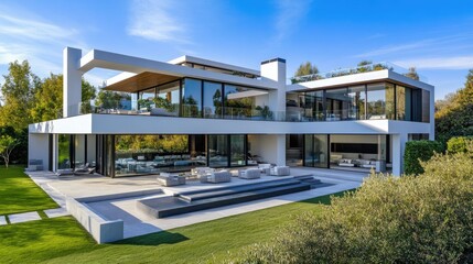 Obraz premium Elegant Modern Luxury Home with Sleek Architecture