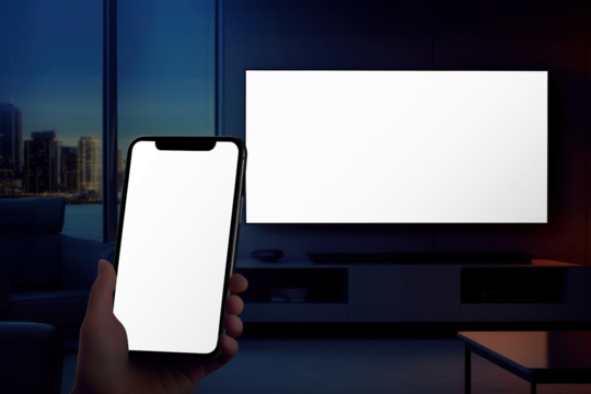 Smartphone screen png transparent mockup - Powered by Adobe