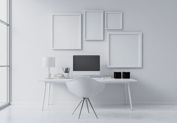 Fototapeta premium Minimalist Home Office.