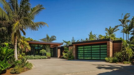 Fototapeta premium Modern Home with Lush Green Surroundings