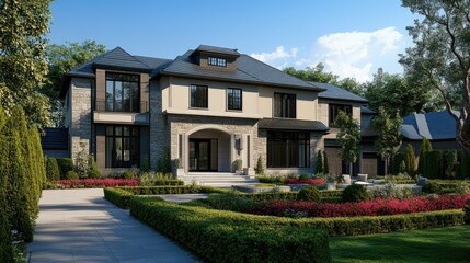 Elegant Luxury Home Exterior in North Environment