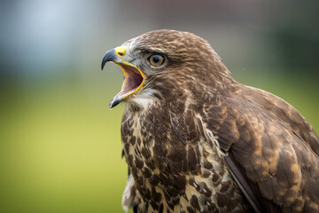 Obraz premium buzzard forest portrait from nature