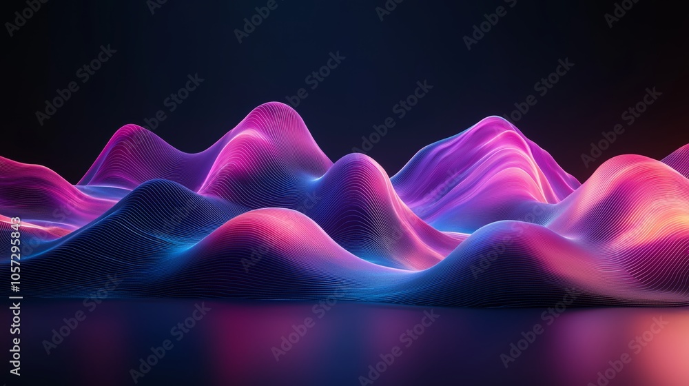 Aufkleber abstract data analytics concept with waves