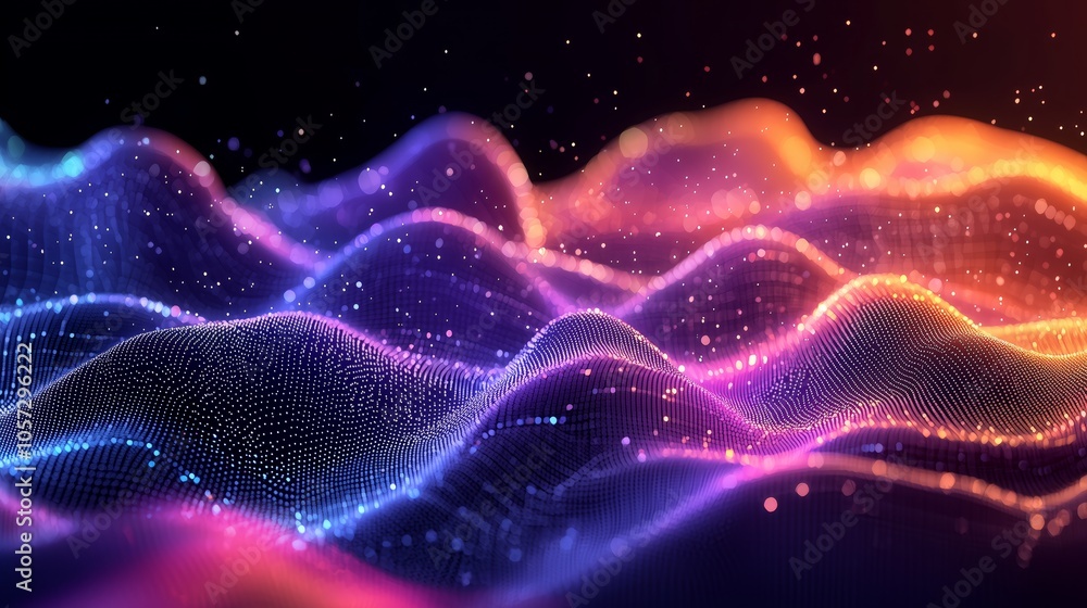 Poster abstract 3d graphic of interconnected data points