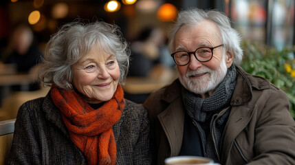 Elderly friends enjoying coffee together, sharing laughter and stories, capturing friendship and connection