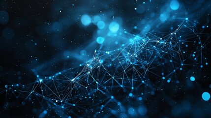 Digital Brain with Interconnected Nodes and Abstract Design