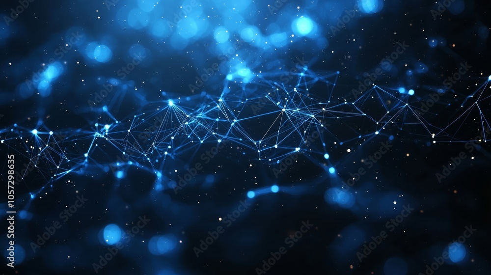Poster abstract digital brain with interconnected nodes